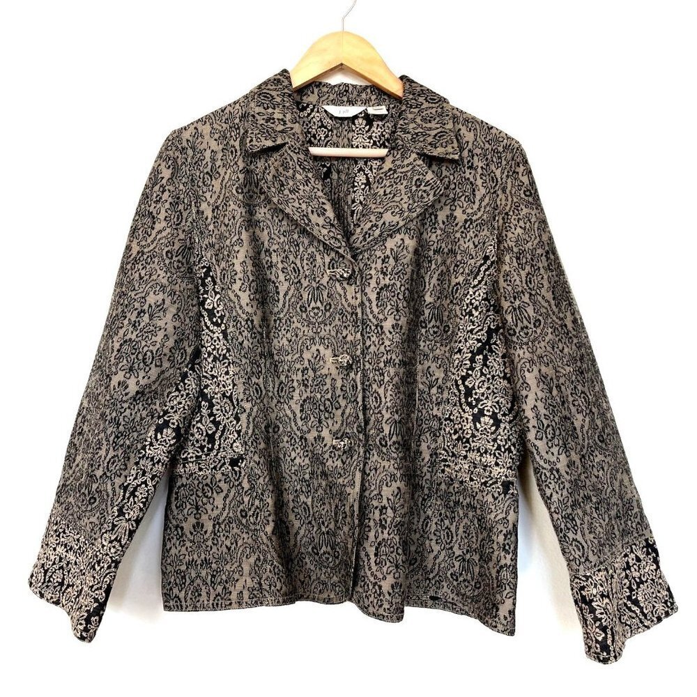 J.Jill Single Breasted Tapestry Embroidered Blazer Size 14